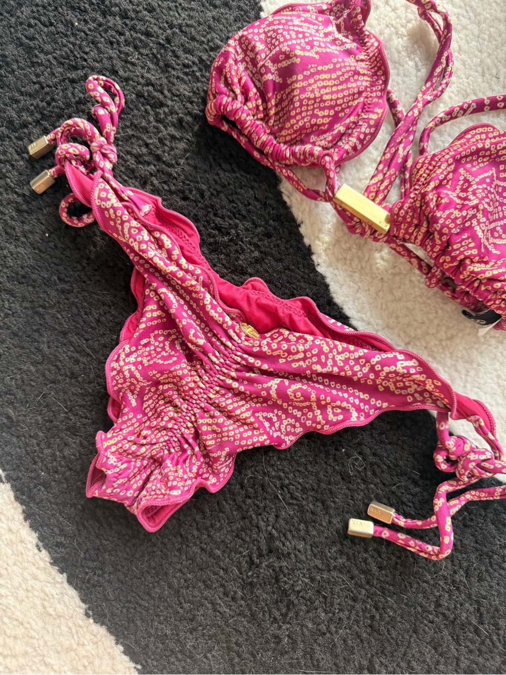 Pink Patterned String Bikini Set Vix by Paula Hermanny